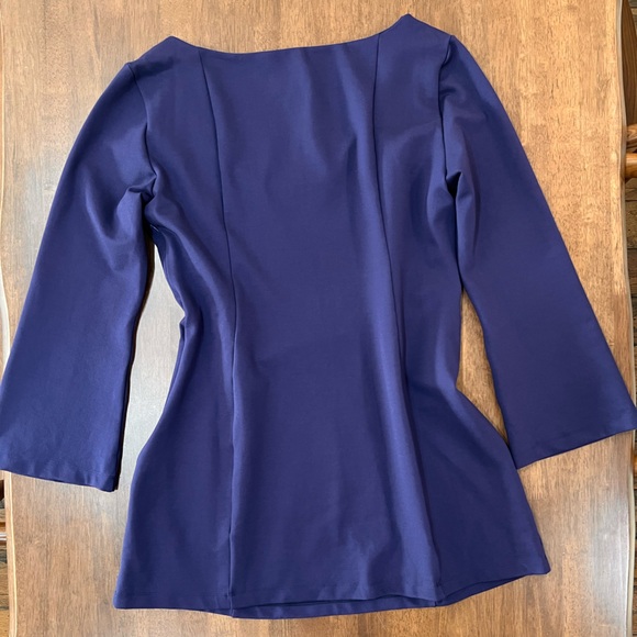 Maeve Long-Sleeve Scoop-Neck Mini Dress. Retro. Navy. Size XL Petite. NWT - Picture 6 of 10